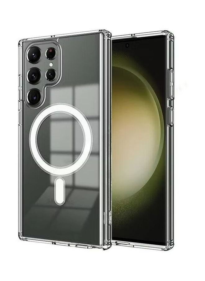 Raxoom Clear Magnetic Case Compatible with MagSafe Wireless Charging Transparent Slim Cover for Samsung Galaxy S23 Ultra Clear - Image 1