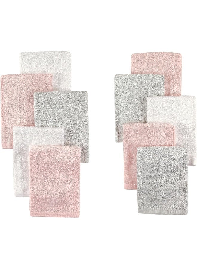 Little Treasure Unisex Baby Rayon from Bamboo Luxurious Washcloths, Light Pink Gray, One Size - Image 2