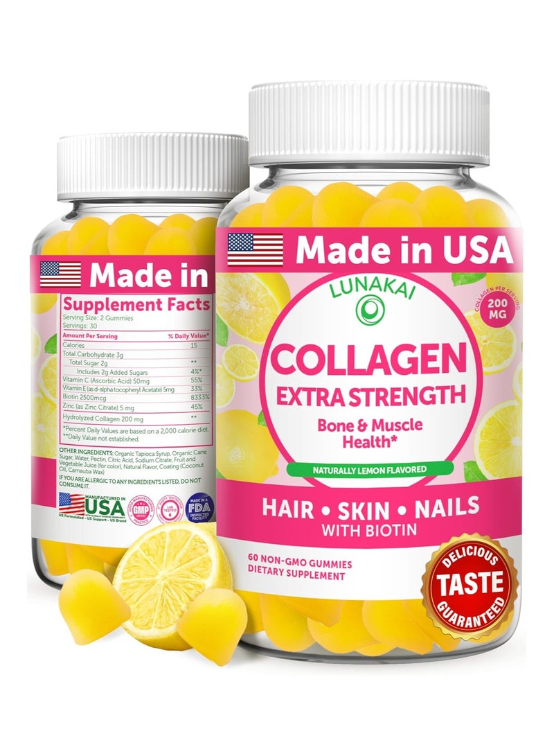 LUNAKAI Collagen Gummies for Women and Men 60 Gummies - Image 1