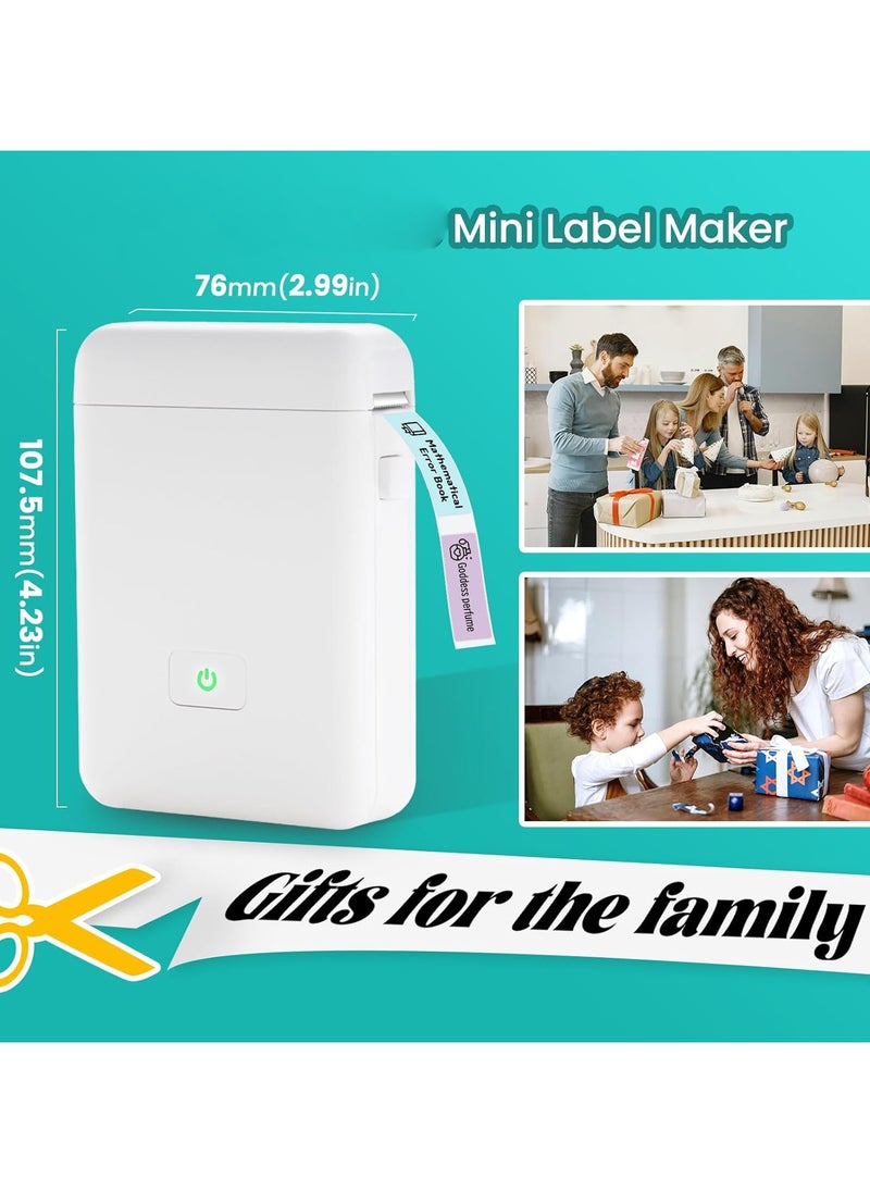 Smart Printer,Label Maker Machine with Tape, Portable Bluetooth Label Printer, Mini Sticker Printer with 0.59x1.18 Inches Labels for Storage, Shipping, Barcode, Mailing, Office, Home, Organizing
