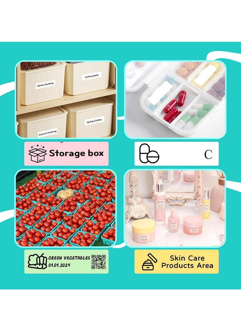 Smart Printer,Label Maker Machine with Tape, Portable Bluetooth Label Printer, Mini Sticker Printer with 0.59x1.18 Inches Labels for Storage, Shipping, Barcode, Mailing, Office, Home, Organizing