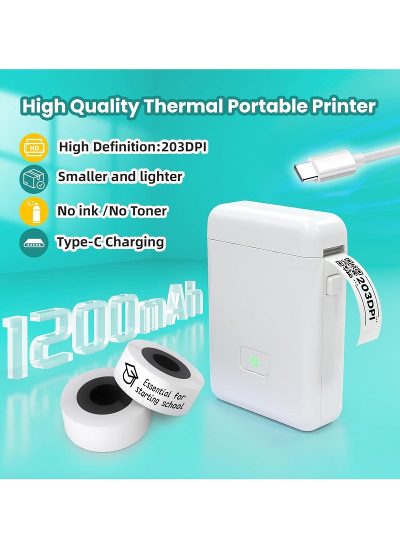 Generic Smart Printer,Label Maker Machine with Tape, Portable Bluetooth Label Printer, Mini Sticker Printer with 0.59x1.18 Inches Labels for Storage, Shipping, Barcode, Mailing, Office, Home, Organizing  - Image 4