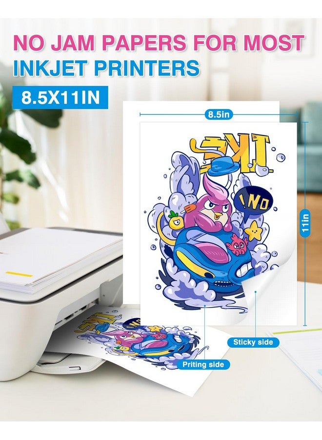 QYH Sticker Paper Printable Vinyl For Inkjet Printer - 240 Sheets White Glossy Sticker Papers 8.5X11 In Label Stickers For Cricut/Silhouette Waterproof Dries Quickly & Tear Resistant Easy To Cut - Image 2