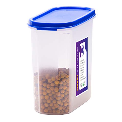 K3 Oval Container Smart Storage Plastic Container -Blue (Pack of 6) (1800 ml Pack of 6) - Image 3