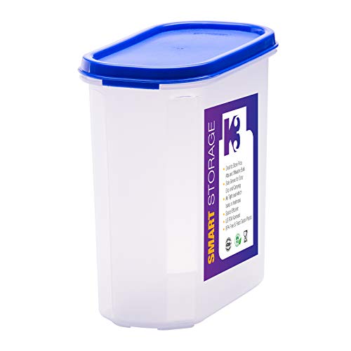 K3 Oval Container Smart Storage Plastic Container -Blue (Pack of 6) (1800 ml Pack of 6) - Image 2