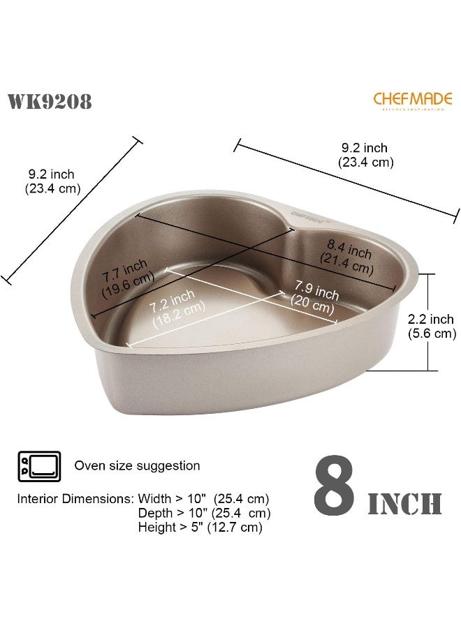 CHEFMADE WK9208 Non-Stick Heart Shape Cake Pan, 8" - Image 2