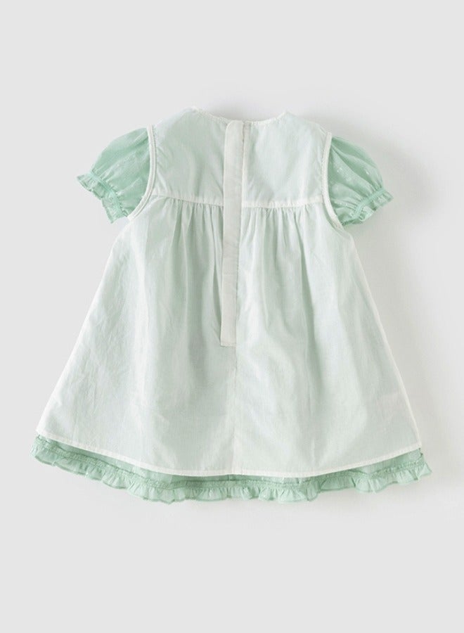 Dave & Bella Tiered Mint Dress with Embroidered Collar - Image 5