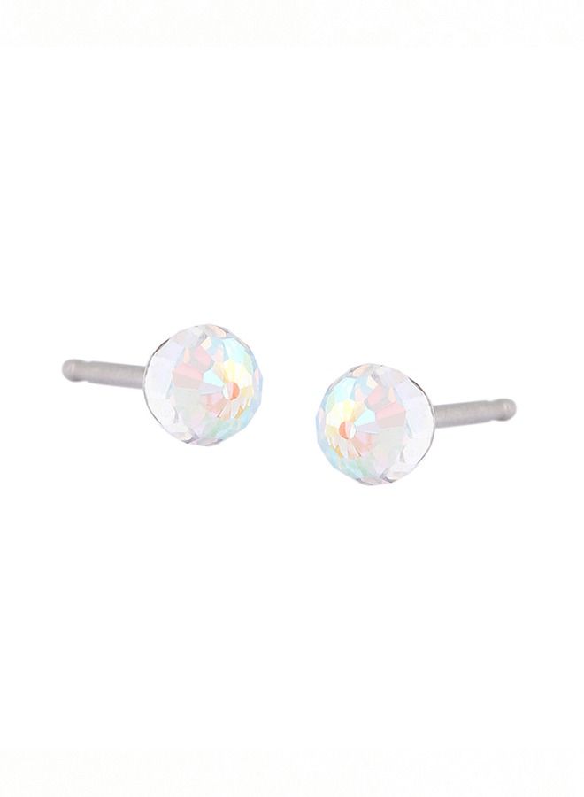 Studex 4MM Ab/Rainbow Crystal Ball Allergy free Stainless Steel Ear Studs For Kids - Image 4