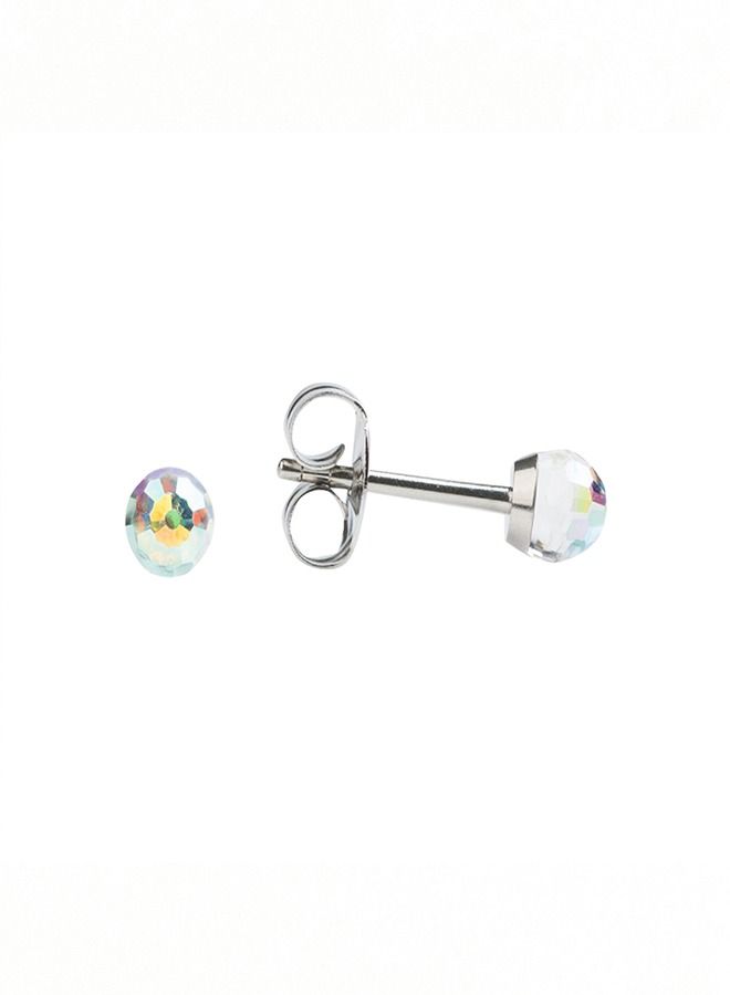 Studex 4MM Ab/Rainbow Crystal Ball Allergy free Stainless Steel Ear Studs For Kids - Image 3