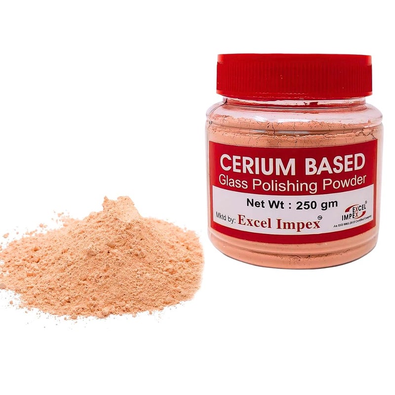 EXCEL IMPEX Cerium Oxide Glass Polishing Powder for Glass & Mirrror Polishing, Minnor Scratch Removing, Cerium Oxide powder250gm with Wool Polishing felt Wheel 4" Dia, Thickness 16 mm. - Image 2