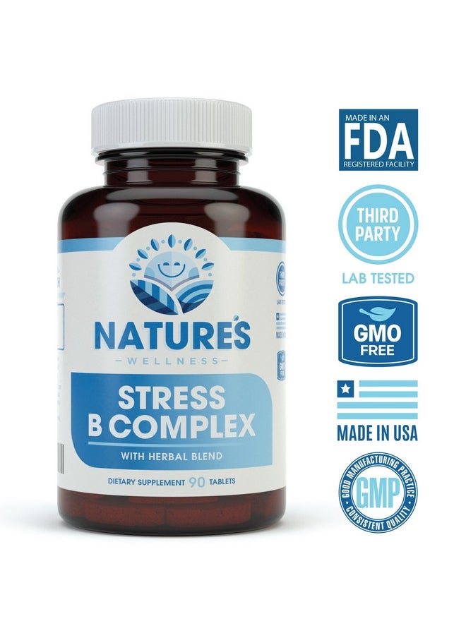 Natures Wellness Vitamin B Complex Stress Relief  All Natural Mood Enhancer And Stress Support Supplement  Stress B Complex With Herbal Extract Blend Plus Vitamin C Paba And Choline  - Image 2