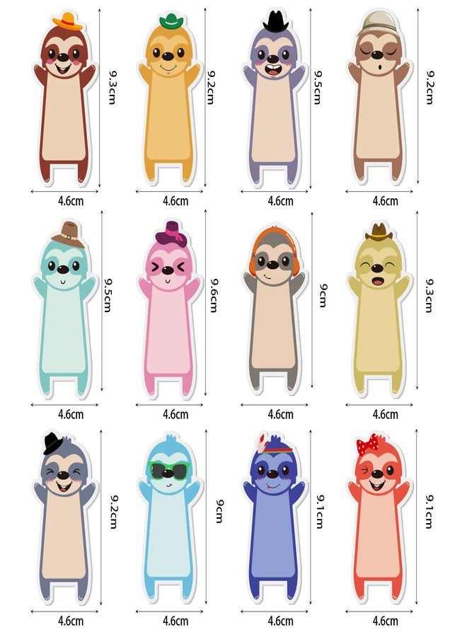 Chinco 24 Pads Cute Sloth Sticky Notes, 720 Sheets 12 Styles Back to School Funny Self Stick Memo Note Pads, Cartoon Belly Sticky Notes Stationery for Student Children Office Sloth Gifts - Image 3