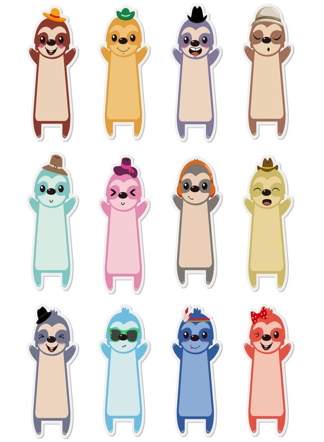 Chinco 24 Pads Cute Sloth Sticky Notes, 720 Sheets 12 Styles Back to School Funny Self Stick Memo Note Pads, Cartoon Belly Sticky Notes Stationery for Student Children Office Sloth Gifts - Image 1