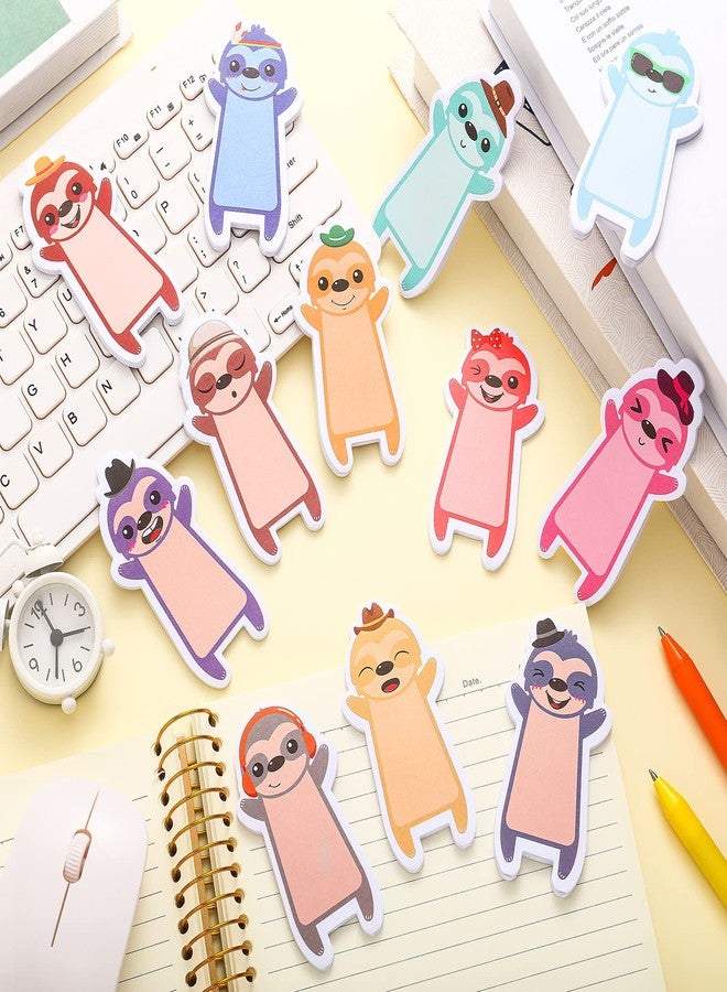 Chinco 24 Pads Cute Sloth Sticky Notes, 720 Sheets 12 Styles Back to School Funny Self Stick Memo Note Pads, Cartoon Belly Sticky Notes Stationery for Student Children Office Sloth Gifts - Image 4