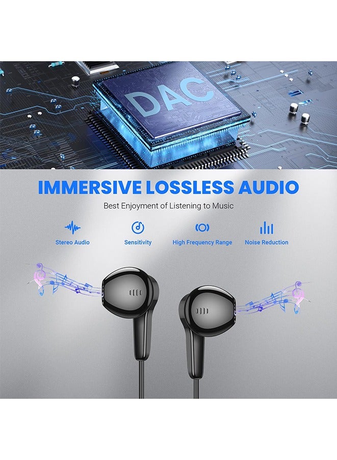 Muyixin USB C Headphone for iPhone 15 Pro Max Galaxy S23 FE HiFi Stereo Bass Type C Earbuds, HiFi Stereo Volume Control, Magnetic in Ear Wired Earbuds - Image 2