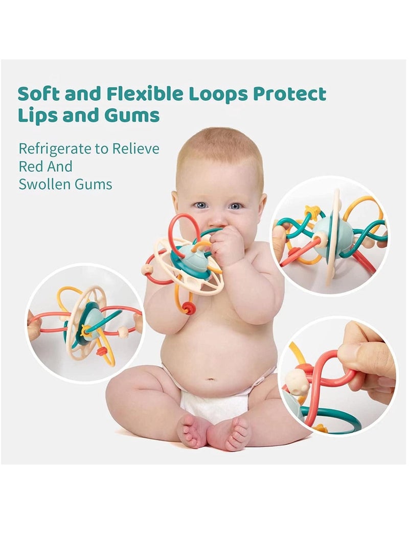 XICEN لعبة تسنين للأطفال كرة مانهاتن خشخيشات للأطفال الصغار من السيليكون عضاضة نشاط التعلم ألعاب الرضع ألعاب مونتيسوري الحسية - Image 4