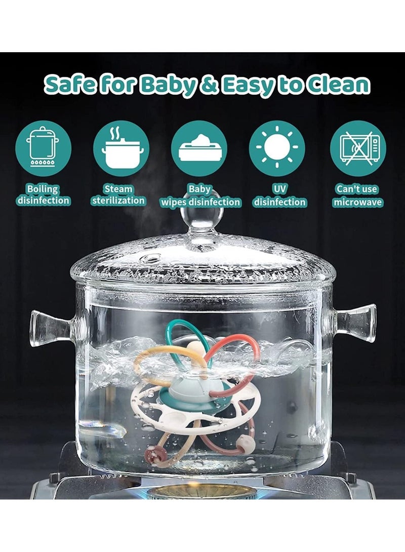 XICEN لعبة تسنين للأطفال كرة مانهاتن خشخيشات للأطفال الصغار من السيليكون عضاضة نشاط التعلم ألعاب الرضع ألعاب مونتيسوري الحسية - Image 5