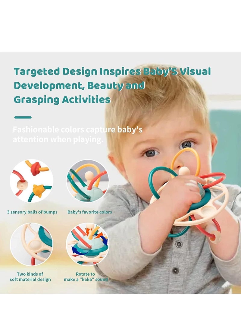 XICEN لعبة تسنين للأطفال كرة مانهاتن خشخيشات للأطفال الصغار من السيليكون عضاضة نشاط التعلم ألعاب الرضع ألعاب مونتيسوري الحسية - Image 3