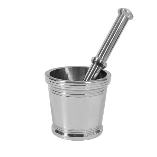 Putrika Mortar Pestle|Khalbatta for Kitchen|Pestle Ural for Medicine|Kharal Okhli & Musal Set Okhli for Kitchen tool|Masala Spice & Herbs Masher Grinder Bowl[Weight:1kg Dia:9cm]Stainless Steel - Image 2