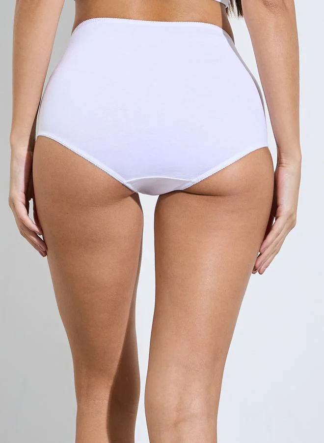 Styli Multi Pack of 5 - Solid Cotton Blend Full Briefs for Women | Best Price UAE