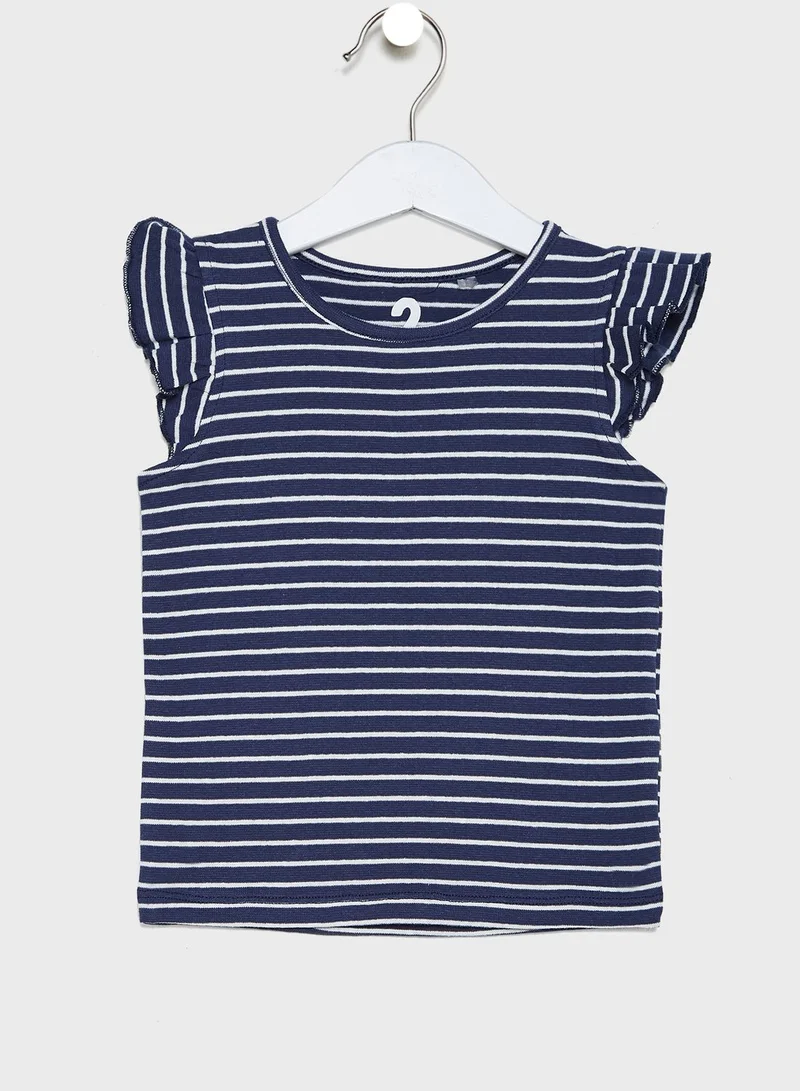 Cotton On Kids Striped Ruffle Detail Top
