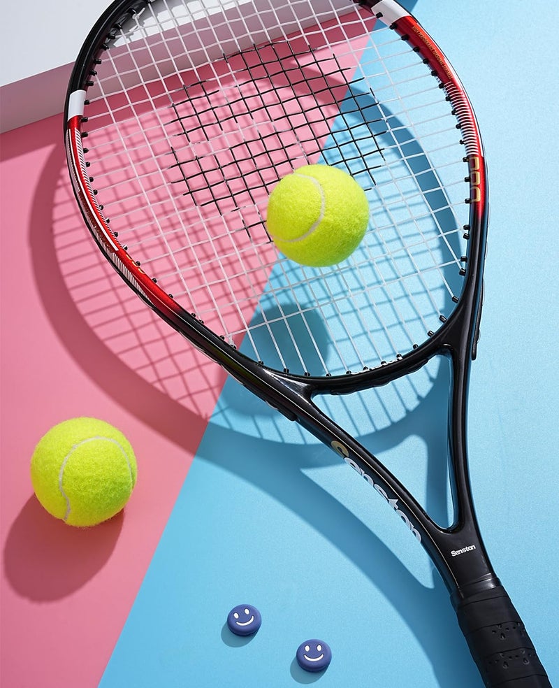 Senston Tennis Rackets for Adults 27 inch - 2 Player Tennis Racquets Set with 2 Grips, 2 Vibration Dampers, Red & Blue - Image 3