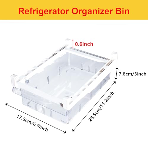 Farochy Refrigerator Organizer Bins with Handle - Farochy 2PCS Pull-out Fridge Drawer Organizer Refrigerator Storage Box Refrigerator Egg Drawer - Image 2