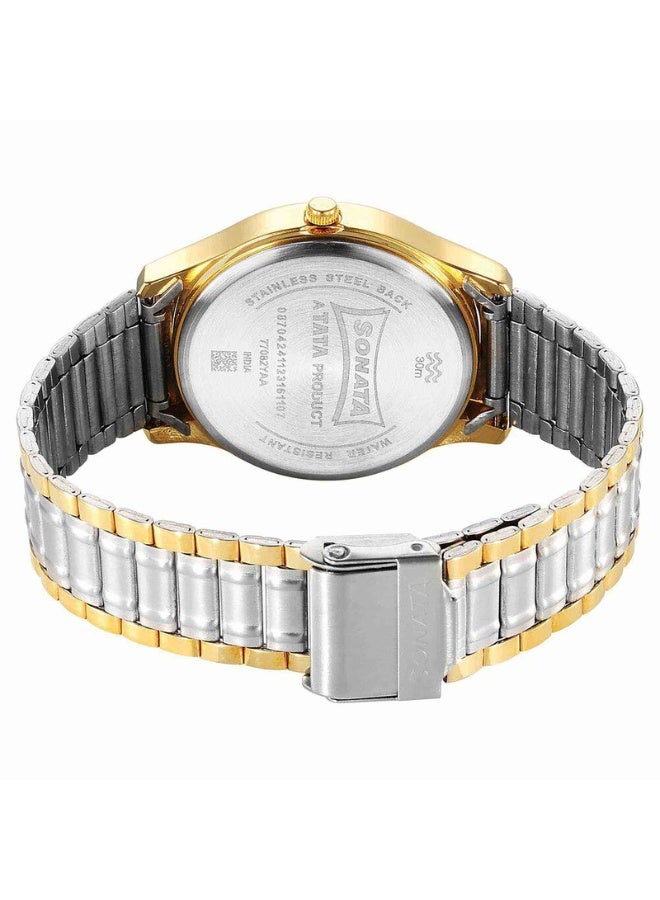 Sonata Traditional Essentials 77082BM01 Men’s Watch – Silver Dial, Two-Tone Stainless Steel Strap, Quartz, 30 m Water Resistance - Image 4