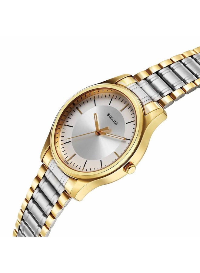 Sonata Traditional Essentials 77082BM01 Men’s Watch – Silver Dial, Two-Tone Stainless Steel Strap, Quartz, 30 m Water Resistance - Image 3