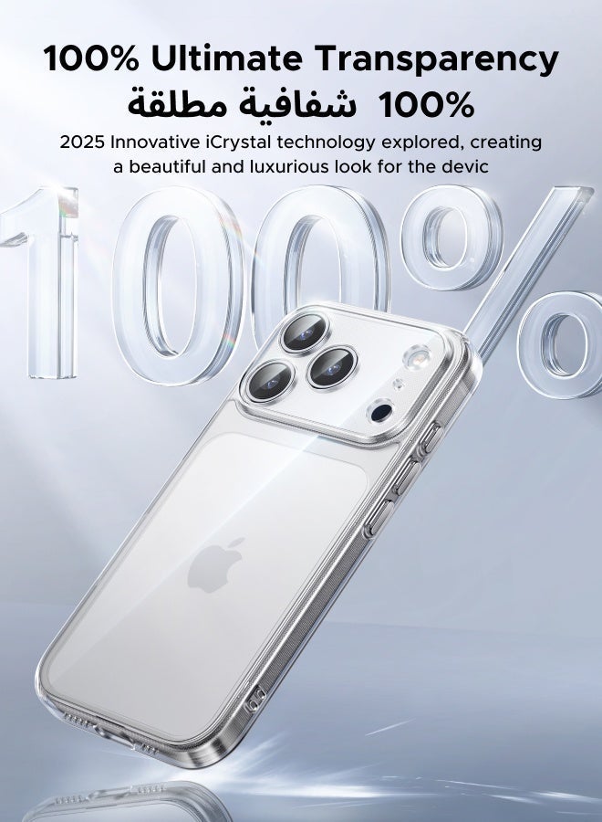 يو جرين كفر iPhone 17/18 Pro شفاف، غطاء حماية لايفون 18 برو/ 17 برو نحيف، جراب مقاوم للصدمات بمعيار عسكري، حواف مرتفعة لحماية الشاشة والكاميرا، تصميم شفاف قابل للتخصيص شفاف - Image 3