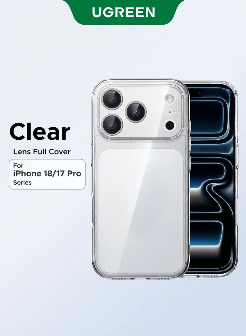 يو جرين كفر iPhone 17/18 Pro شفاف، غطاء حماية لايفون 18 برو/ 17 برو نحيف، جراب مقاوم للصدمات بمعيار عسكري، حواف مرتفعة لحماية الشاشة والكاميرا، تصميم شفاف قابل للتخصيص شفاف - Image 1