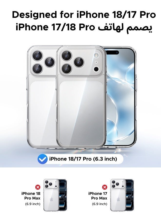 يو جرين كفر iPhone 17/18 Pro شفاف، غطاء حماية لايفون 18 برو/ 17 برو نحيف، جراب مقاوم للصدمات بمعيار عسكري، حواف مرتفعة لحماية الشاشة والكاميرا، تصميم شفاف قابل للتخصيص شفاف - Image 2