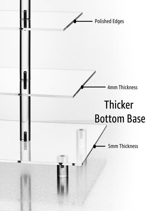 Hayley Cherie 5 Tier Acrylic Cupcake Stand, Extra Thick 5mm Base, Large Cupcake Tower, Multi Tiered Cake Stand Square Clear Holder for Dessert Table Display, Weddings, Birthday Party, Graduation, Pastry, Donut Tree - Image 3