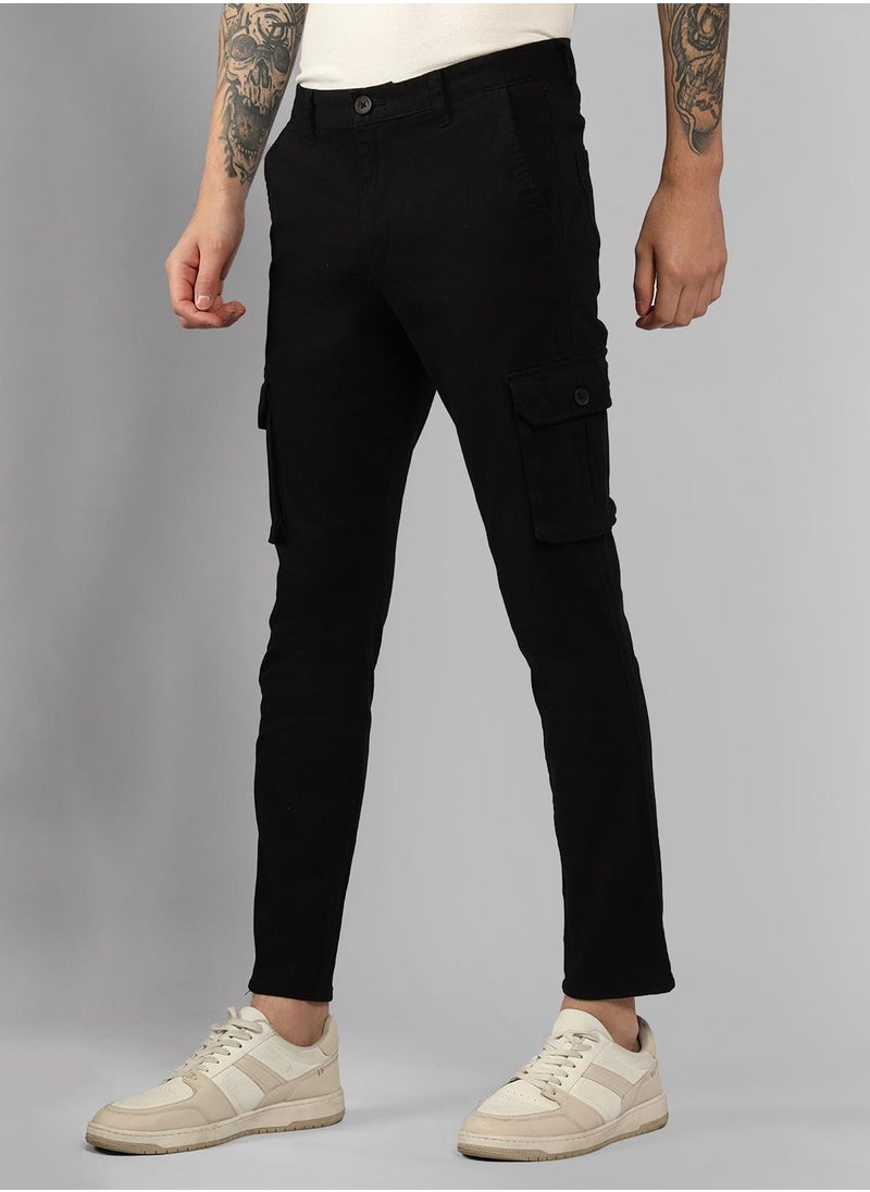 Men's Black Tapered Fit Cotton Trousers - Solid Pattern, Mid-Rise, Full-Length - pzsku/ZD0B6B11670025583FBCAZ/45/_/1732792728/867bbe3f-694f-4e7b-8a78-838fbec008aa