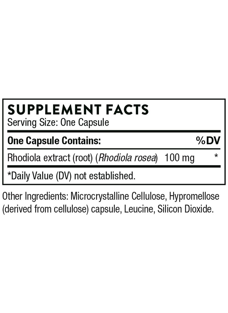Thorne - Rhodiola - Dietary Supplement - 60 Capsules - Image 1