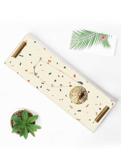 LOWHA Decorative Acrylic Serving Tray with Gold Metal Handles and Terrazzo Pattern Design  - Image 2