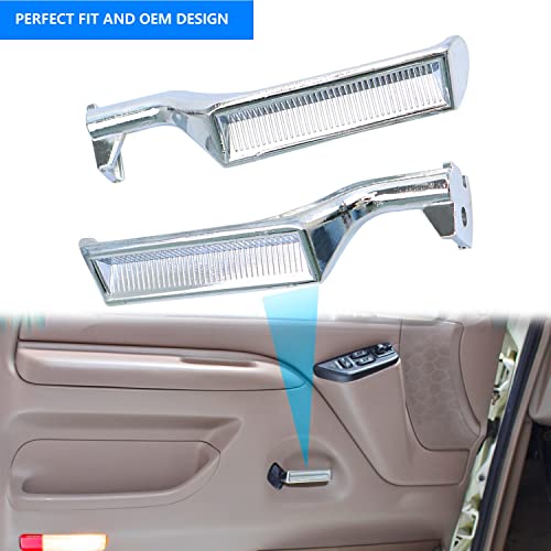 VKVXCLON Interior Door Handle All Metal Handle Compatible with Ford Bronco F150 F250 F350 F53 F59 F800 1987-1996 Front Rear Left and Right Side Replaces# 77178 E7TZ-1522601-A (Silver) - Image 3