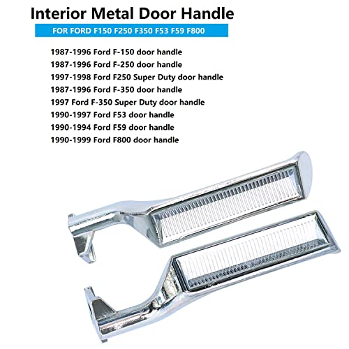 VKVXCLON Interior Door Handle All Metal Handle Compatible with Ford Bronco F150 F250 F350 F53 F59 F800 1987-1996 Front Rear Left and Right Side Replaces# 77178 E7TZ-1522601-A (Silver) - Image 4