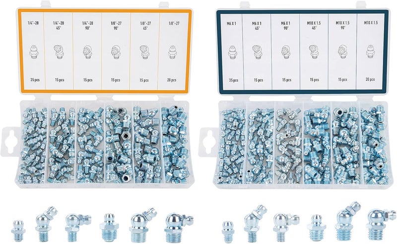 ZELCAN 230pc SAE & Metric Grease Fittings Kit - Hydraulic Grease Zerk Assortment - Image 1