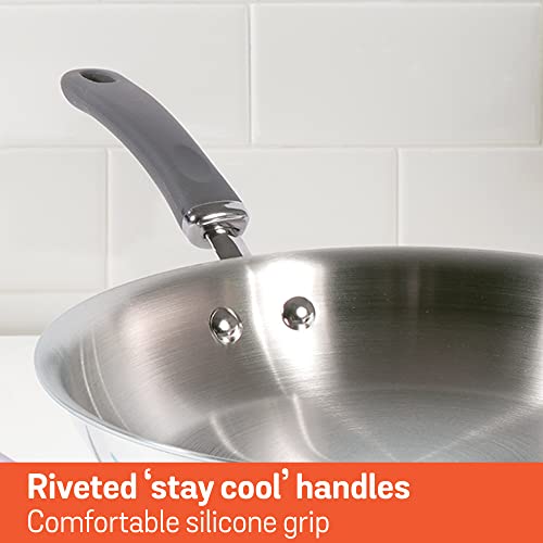Meyer Trivantage Nickel Free Stainless Steel Triply Frypan | Steel Pan for Cooking | Fry pan Tri ply with Heavy Bottom | Gas and Induction Base, 20cm/ 1.08 Litre, Silver - Image 5