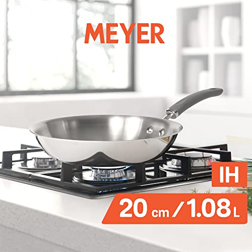 Meyer Trivantage Nickel Free Stainless Steel Triply Frypan | Steel Pan for Cooking | Fry pan Tri ply with Heavy Bottom | Gas and Induction Base, 20cm/ 1.08 Litre, Silver - Image 2