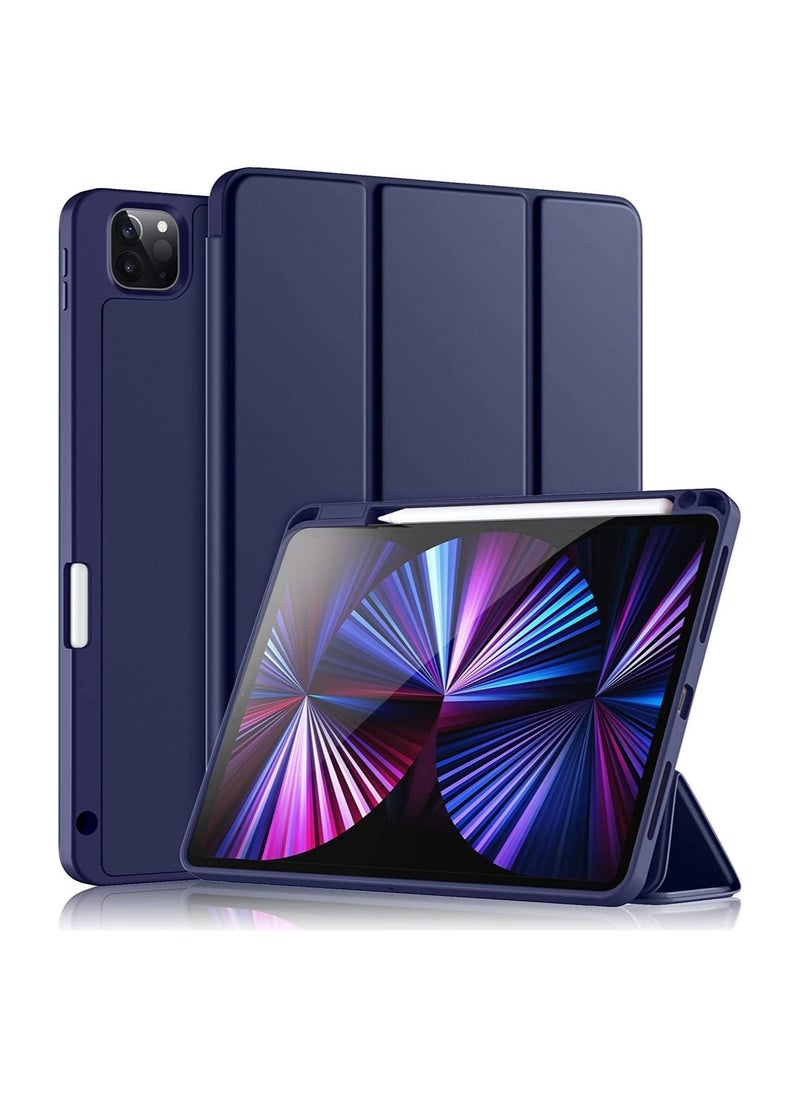 Case Compatible with iPad Pro 11 Case 2021/2020 with Pencil Holder, for iPad Pro 11 Inch Case 3rd/2nd Generation, Trifold Stand Protective Case with Soft TPU Back, Auto Wake/Sleep - Image 1