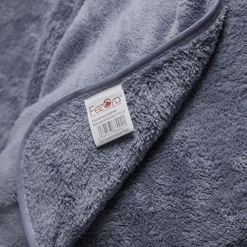Fezora® Microfiber Towels for Bath | Towels for Bath Large Size | Bath Towel- Super & Absorbent with Hook Quick Dry | 500 GSM | 1 Piece Bath Towel for Men/Women 70 cms x 140 cms (Grey) - Image 5