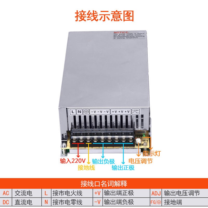 Mingwei Dc Regulated Switching Power Supply S-800W-24V33A12V36V48V Motor Industrial Industrial Control Power Supply - Image 4