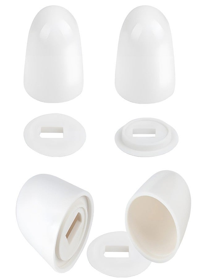 Fyroxx 4 Packs White Toilet Bolt Caps, 1.44IN Height Toilet Bolt Cover is Compatible with A Wide Range of Toilet Floor Bolt Sizes, Effectively Hides Bathroom Installation Marks - Image 1