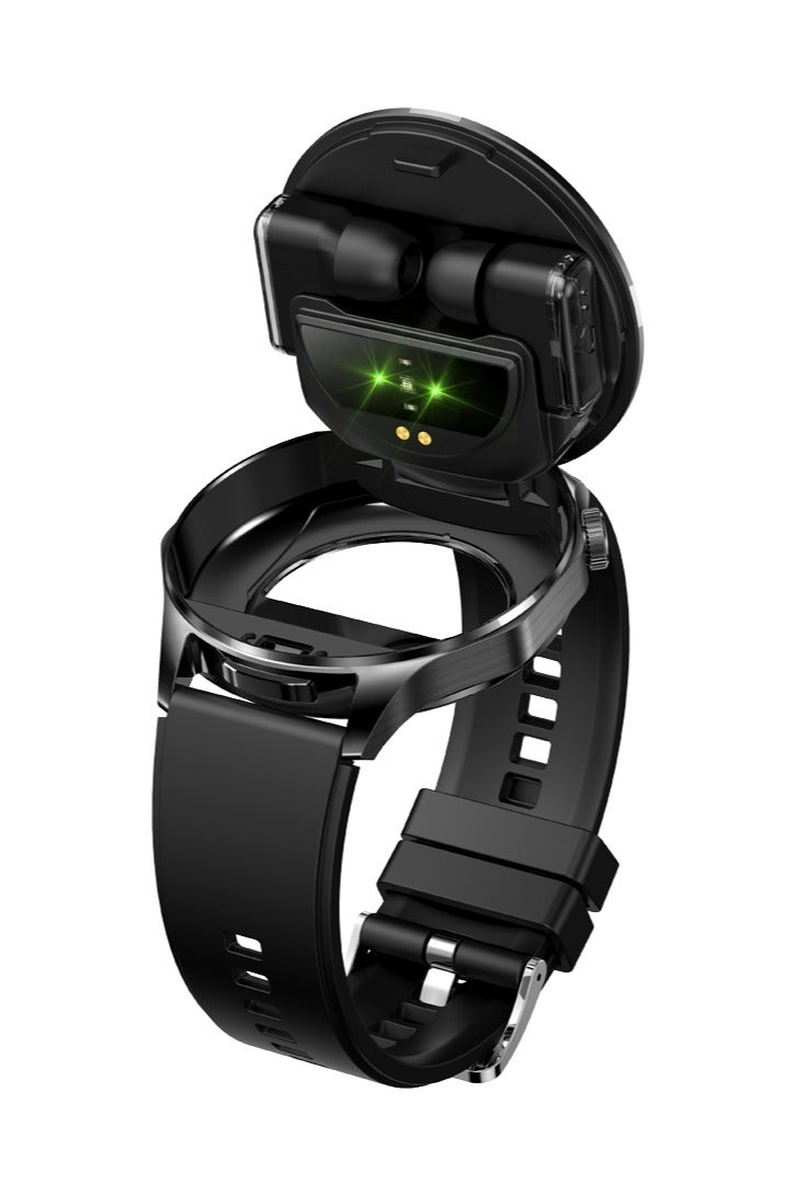 رولستيمي ساعة ذكية مع سماعات الأذن ، 2 في 1 توس الساعات الذكية ، 1.43 " الملونة أمولد عرض ساعة ذكية لالروبوت دائرة الرقابة الداخلية ، للماء اللياقة البدنية المقتفي وقت طويل الاستعداد (أسود) - Image 3