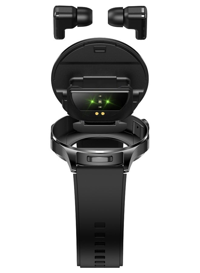 RollsTimi  Full View Smart Watch With Earplugs, 2IN1TWS Smart Watch, 1.43" Colorful AMOLED Display Smart Watch For Android And iOS, Waterproof Fitness Tracker Long Standby  Watch T98 Black - Image 2