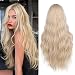 Lady Miranda Long Platinum Blonde Wig 28 Inch Natural Wavy Blonde Wig Middle Part Blonde Lace Wig Synthetic Hair Blonde Wigs for White Women - Image 2