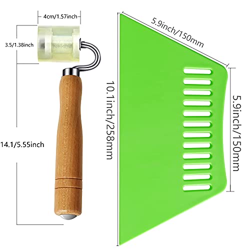 buysigo Adhesive Wallpaper Install Tool Kit with Double-sided Tape Measure, Craft Knife with 5 Blades, 3 Types of Scrapers, PU Hand Roller, for Wallpaper Window Film and Car Deadening Mats - Image 2