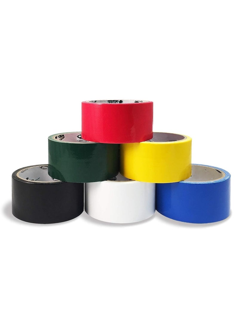 IDEA 6 Pcs Mixed Colour Duct Tape, 4.5cm × 730cm, Strong Adhesive, Multi-Purpose for Home, Office & DIY Repairs - Image 1